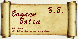 Bogdan Balta vizit kartica